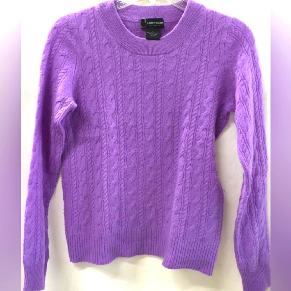 100% cashmere cable knit sweater